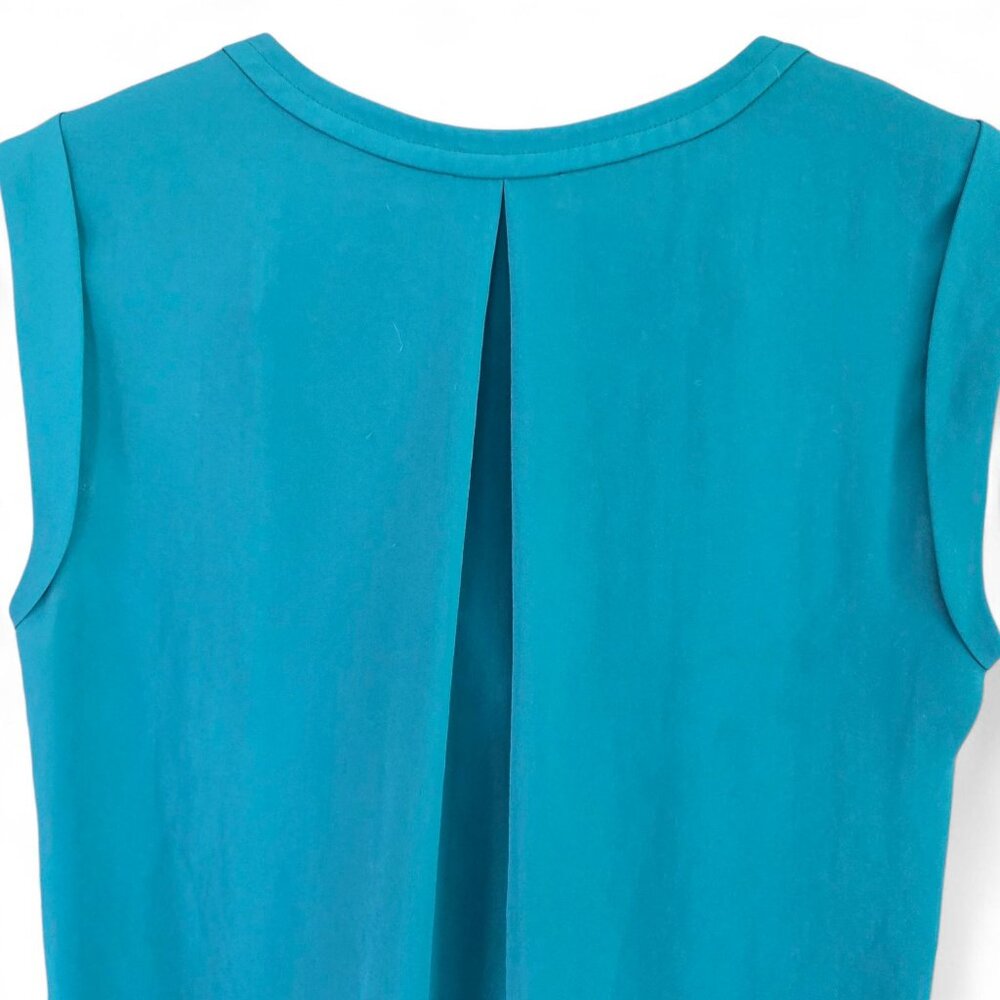 J. Crew Womens Sleeveless Teal Top 8 Petite Flowy Lightweight Blouse - Picture 5 of 9